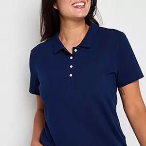 St. John's Bay Navy Polo Blouse